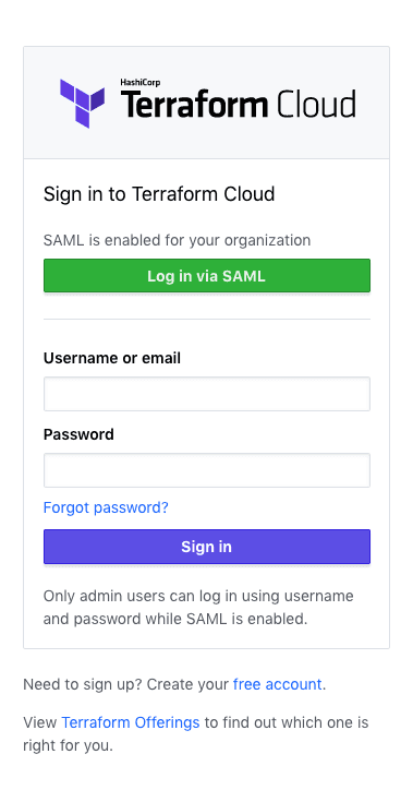 Screenshot: SSO Login