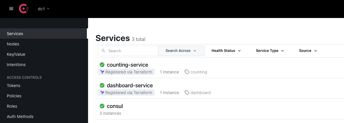 Consul UI Services